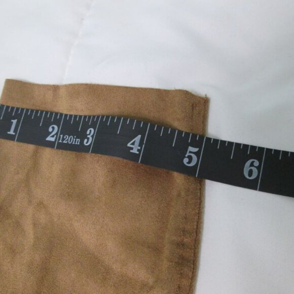 NWT MAX STUDIO Cascading Front Long Faux Suede Brown Jacket-Long Sleeves-Small - Picture 11 of 14